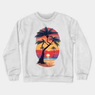 Palm trees with sunset Crewneck Sweatshirt